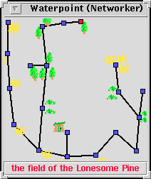 a map with images denoting terrain type and density